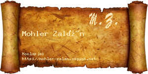 Mohler Zalán névjegykártya